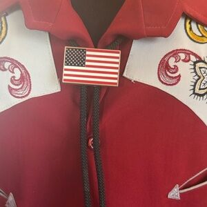 Metal American Flag Bolo Tie